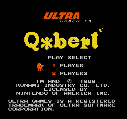Q-bert (USA) Title Screen